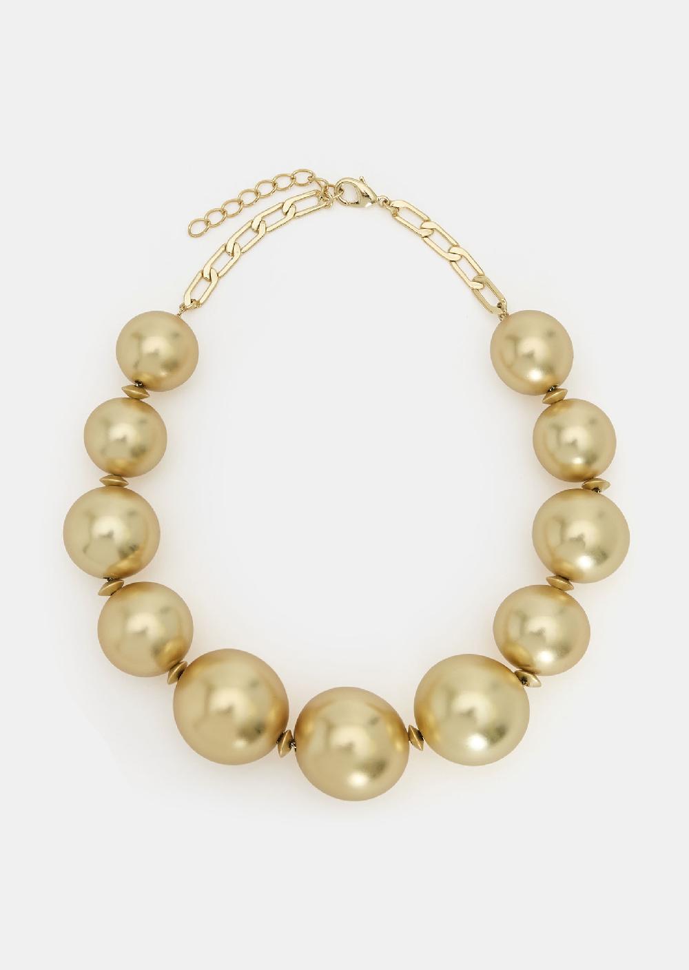 tara jarmon Collier Belladonadoré à grosses perles