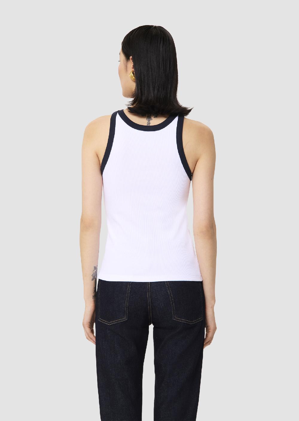 Tara Jarmon Débardeur Trishbleu Nuit Côtelé