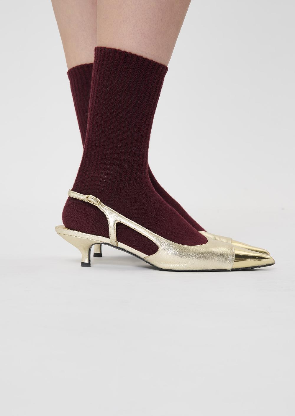 tara jarmon Escarpins Kaiadorés en cuir métallique