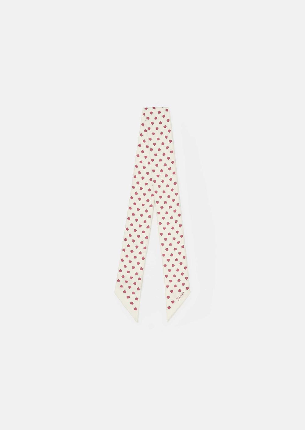 tara jarmon Foulard Emmaécru imprimé mini coeurs