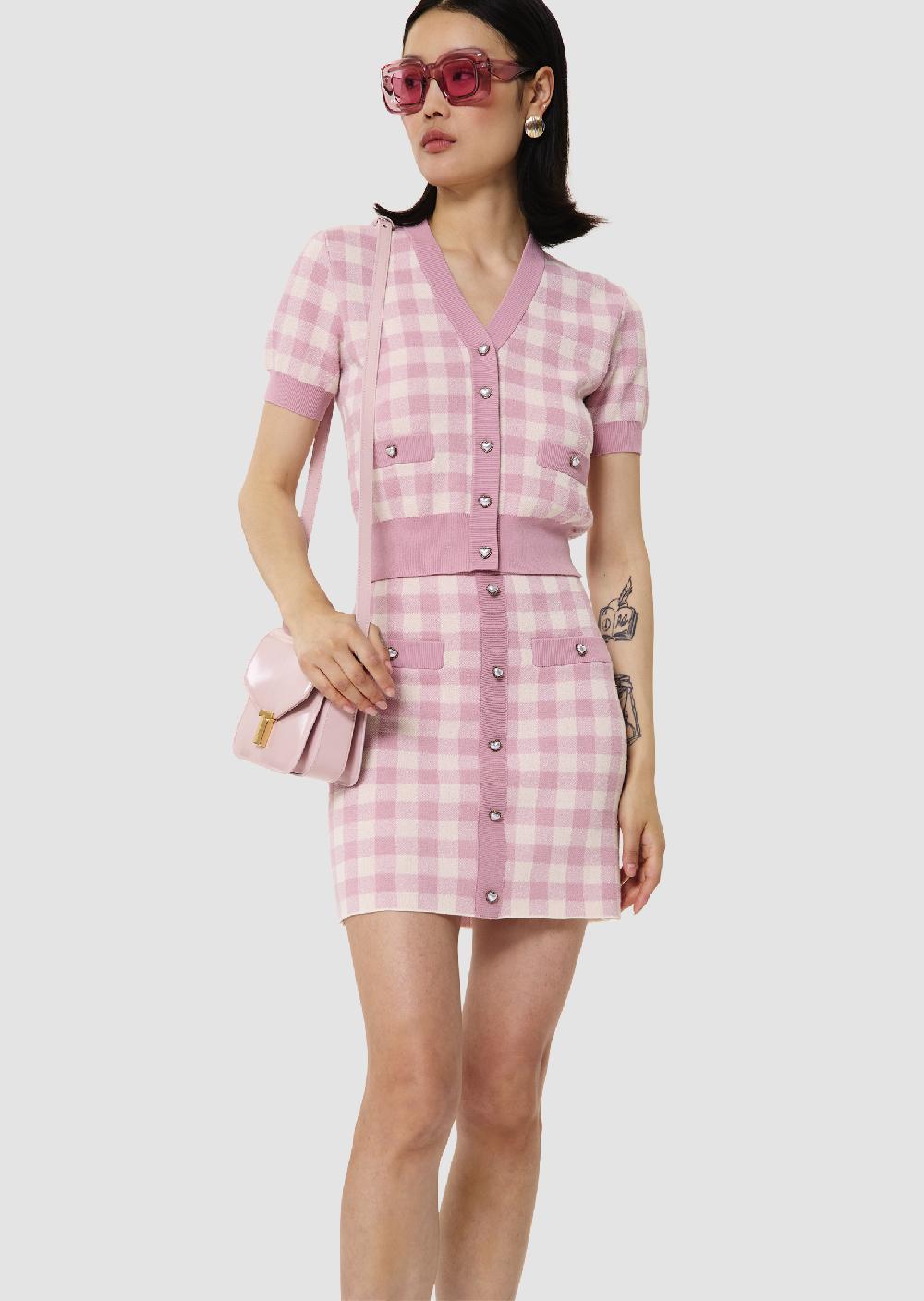 Tara Jarmon Gilet Gavrilrose En Vichy