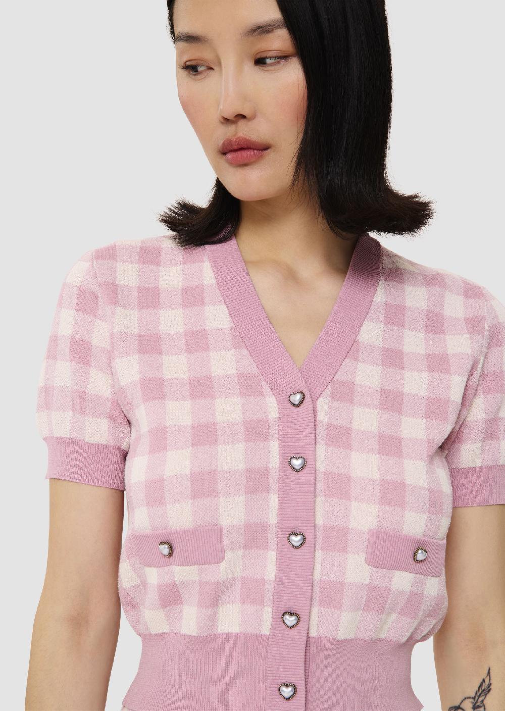 tara jarmon Gilet Gavrilrose en vichy