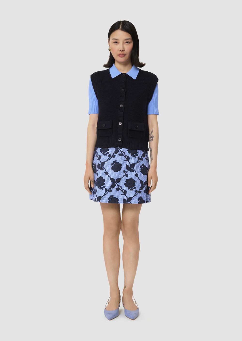 Tara Jarmon Gilet Gillbleu Nuit En Coton