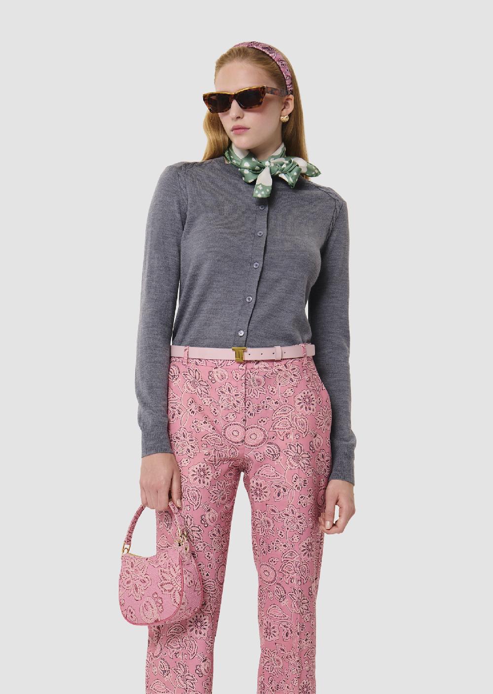 Tara Jarmon Gilet Ginnogris En Laine Merinos