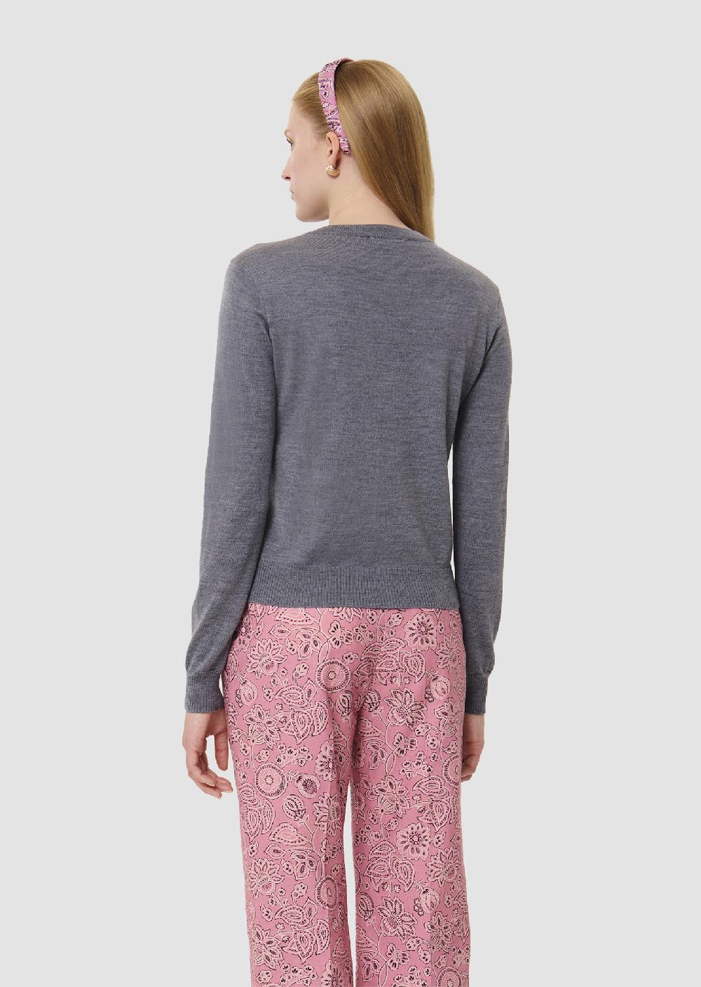 Tara Jarmon Gilet Ginnogris En Laine Merinos