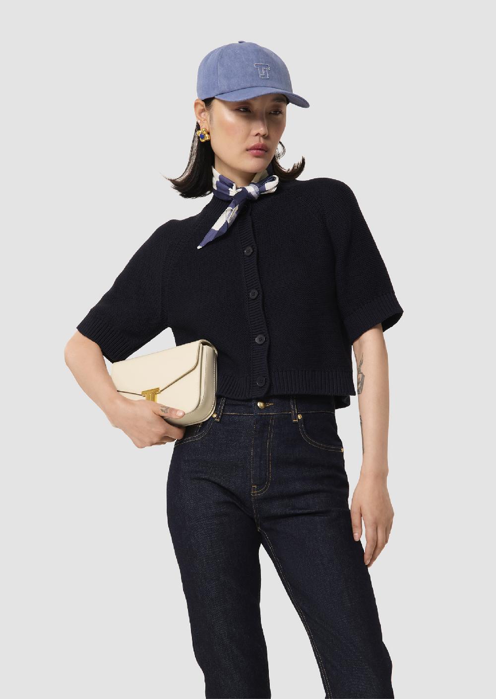 tara jarmon Gilet Gracybleu nuit en coton