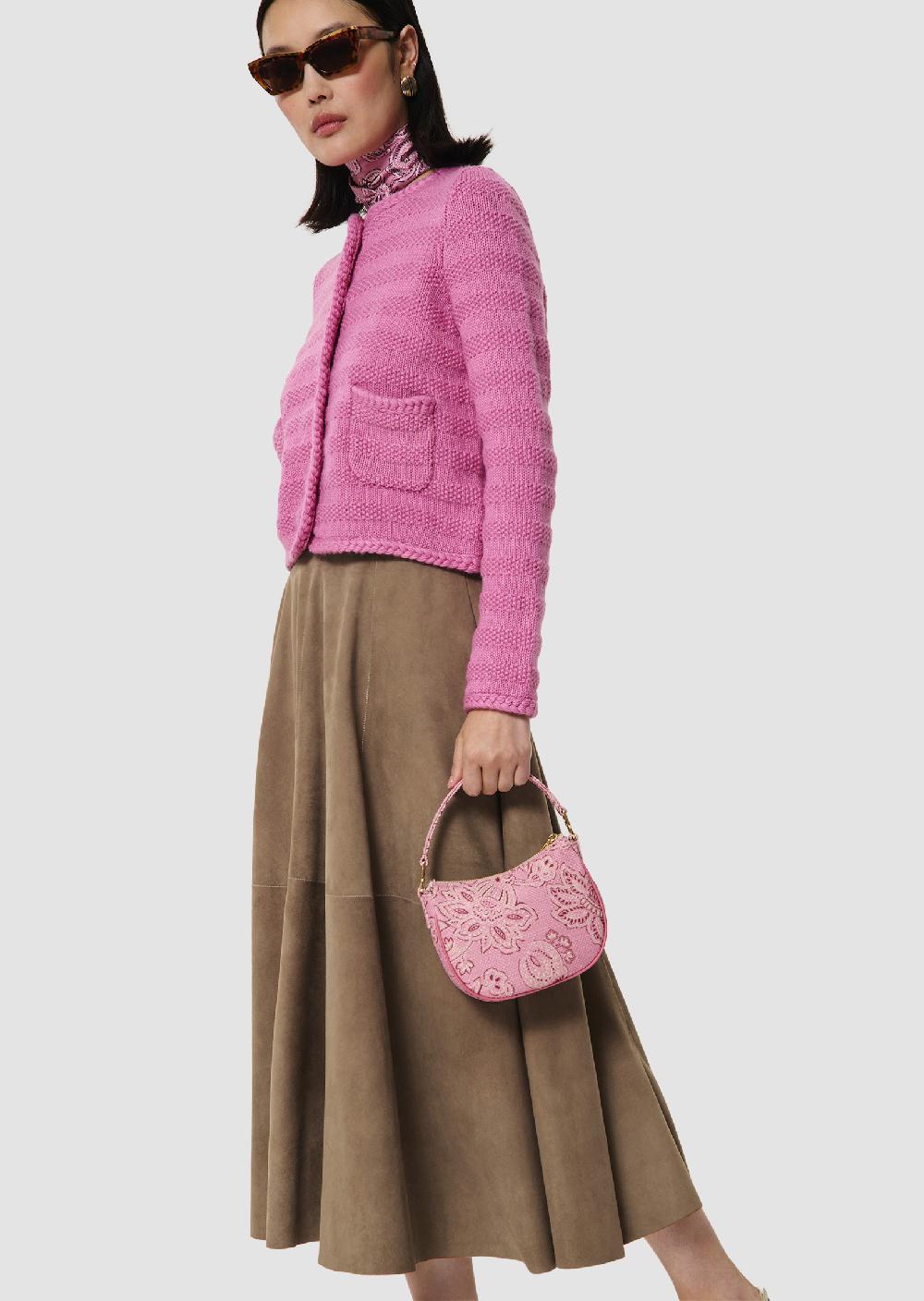 Tara Jarmon Jupe Jackmarron En Cuir Velours