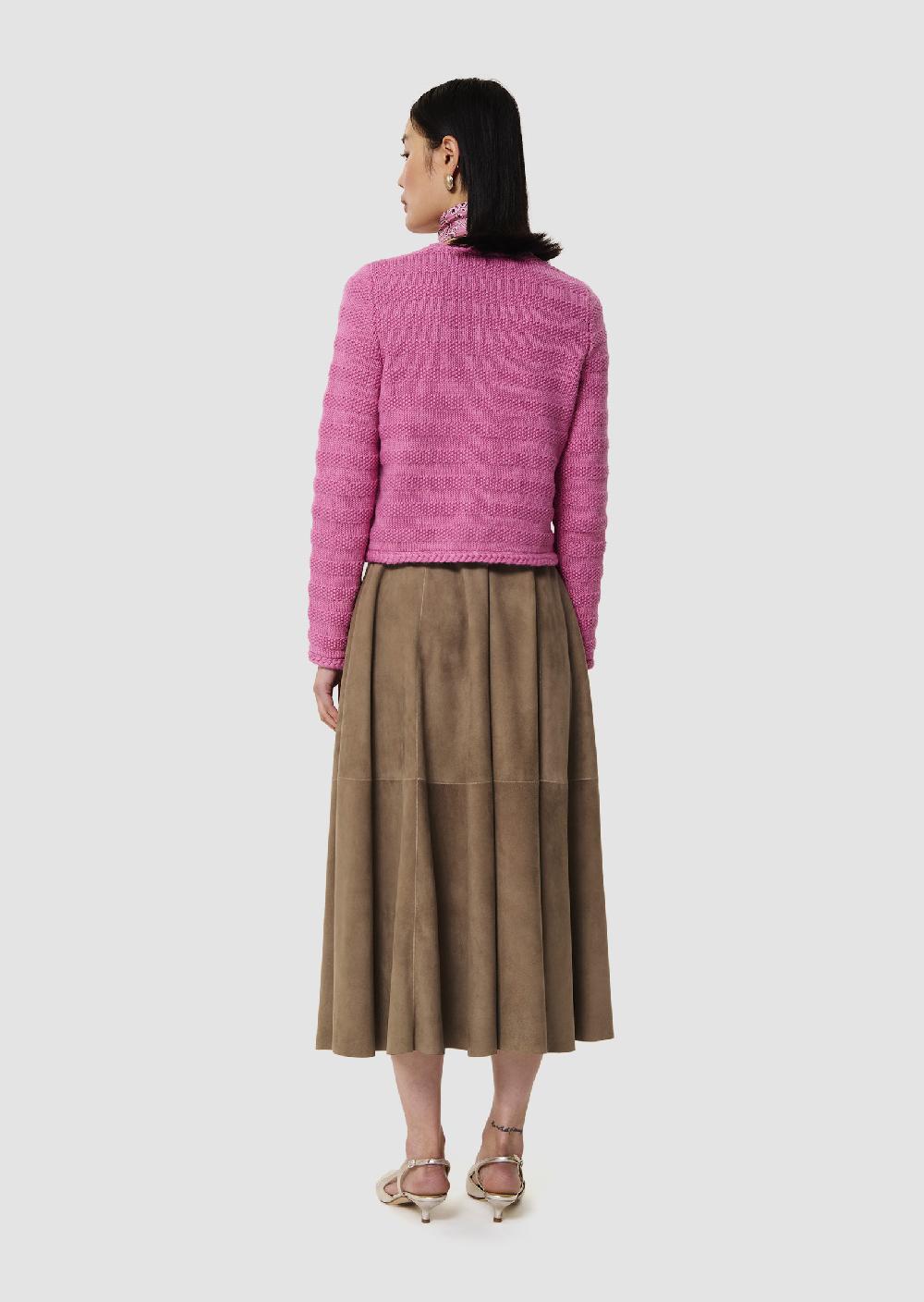 Tara Jarmon Jupe Jackmarron En Cuir Velours