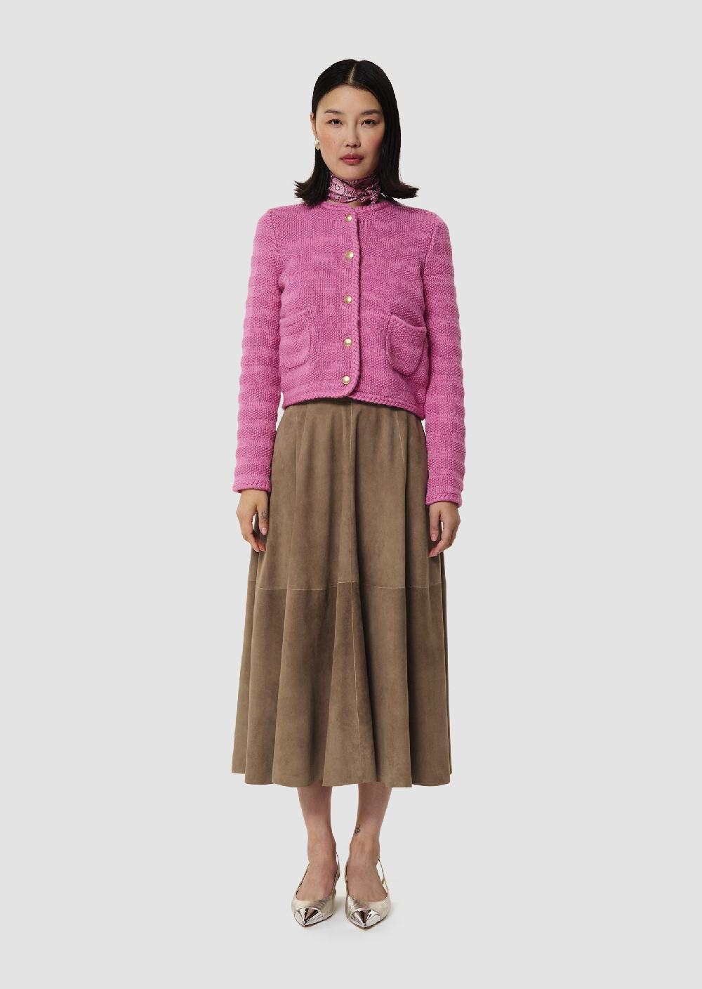 tara jarmon Jupe Jackmarron en cuir velours