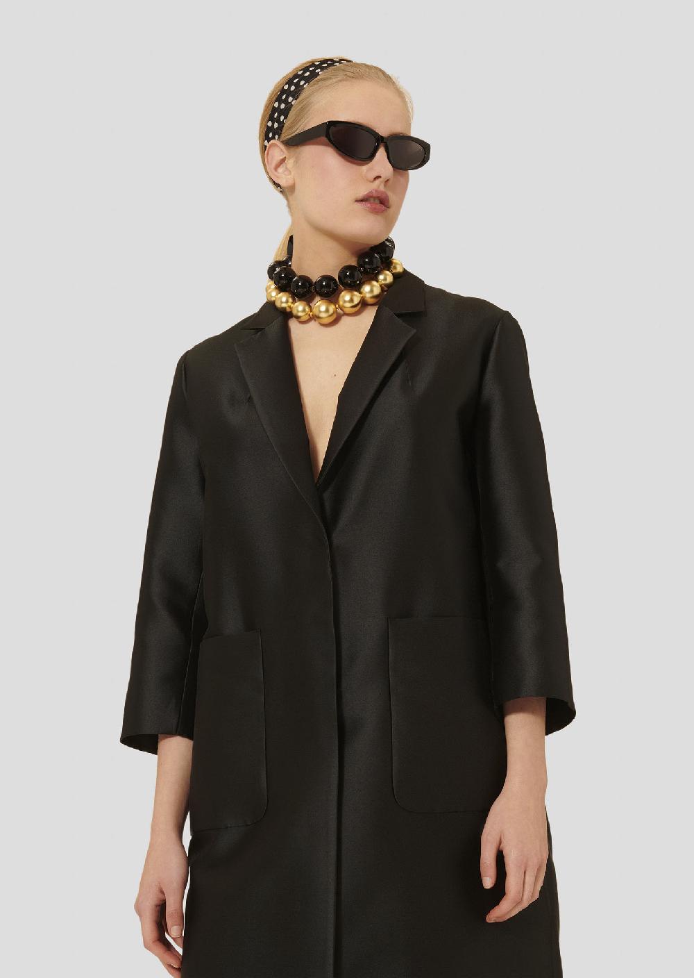 Tara Jarmon Manteau Martinnoir En Satin Duchesse