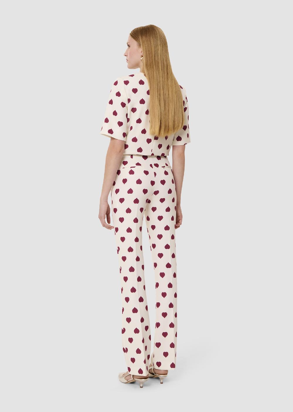 Tara Jarmon Pantalon Paivanécru Imprimé Coeurs
