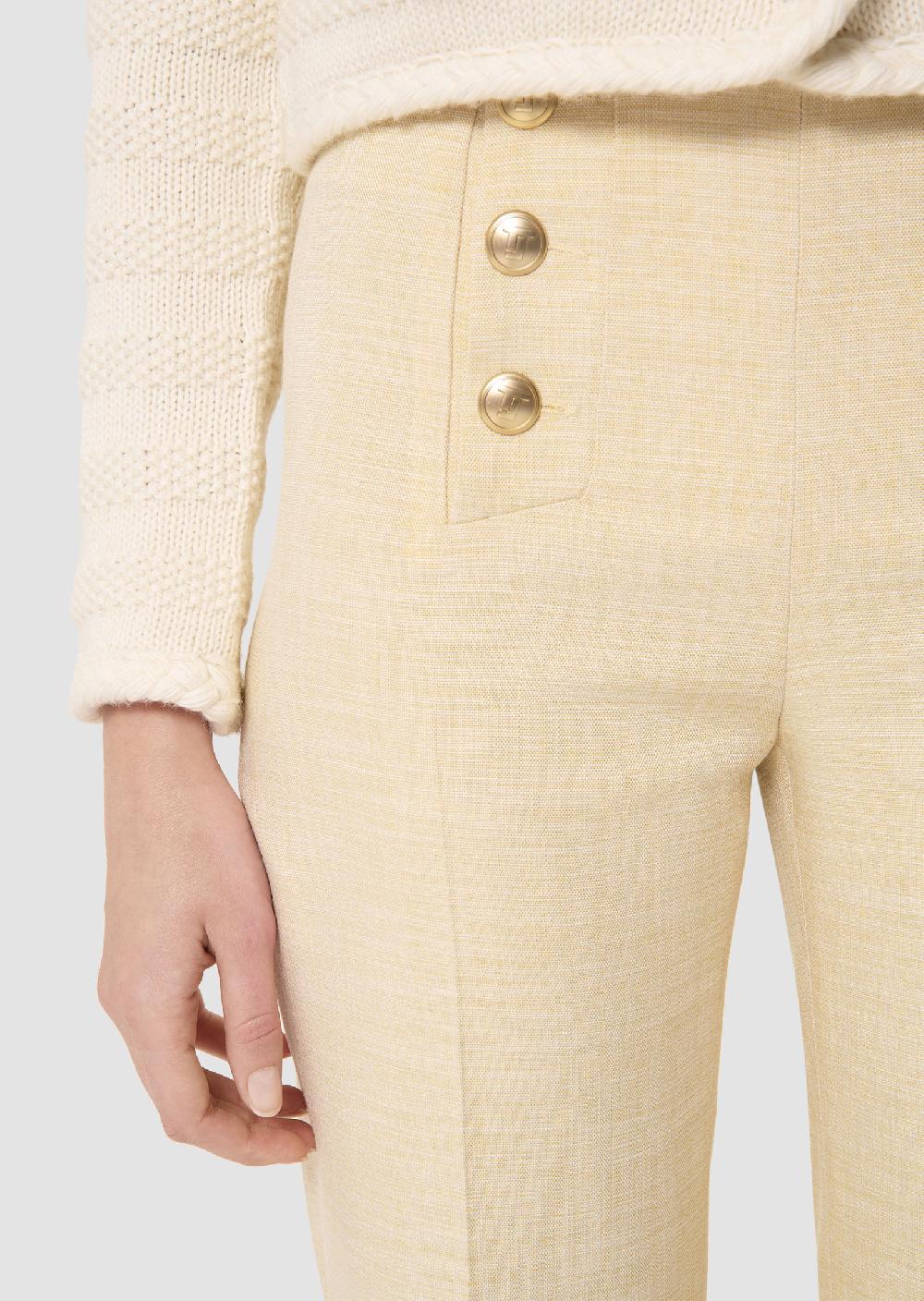 Tara Jarmon Pantalon Pepinojaune En Toile Tailleur