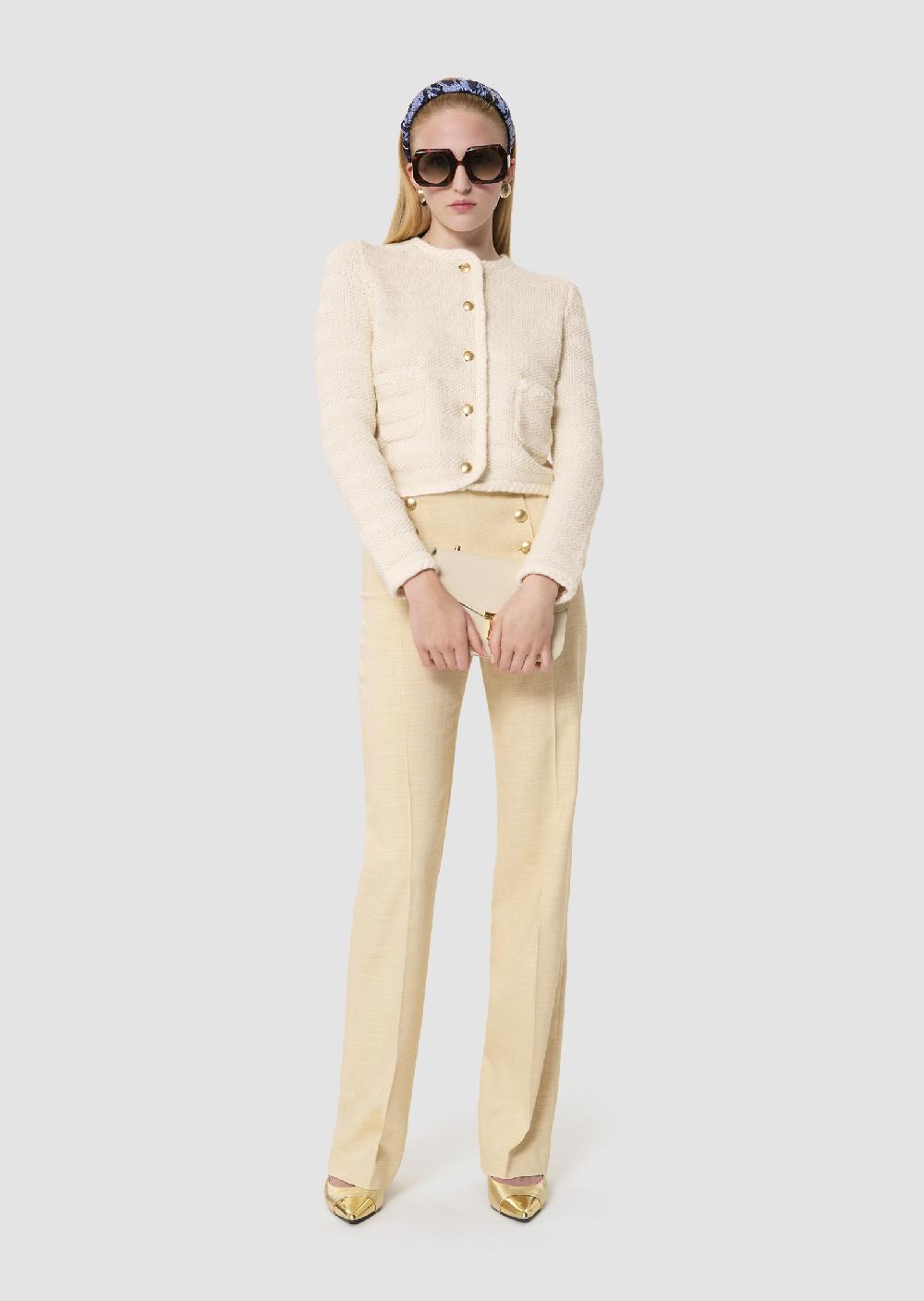 Tara Jarmon Pantalon Pepinojaune En Toile Tailleur