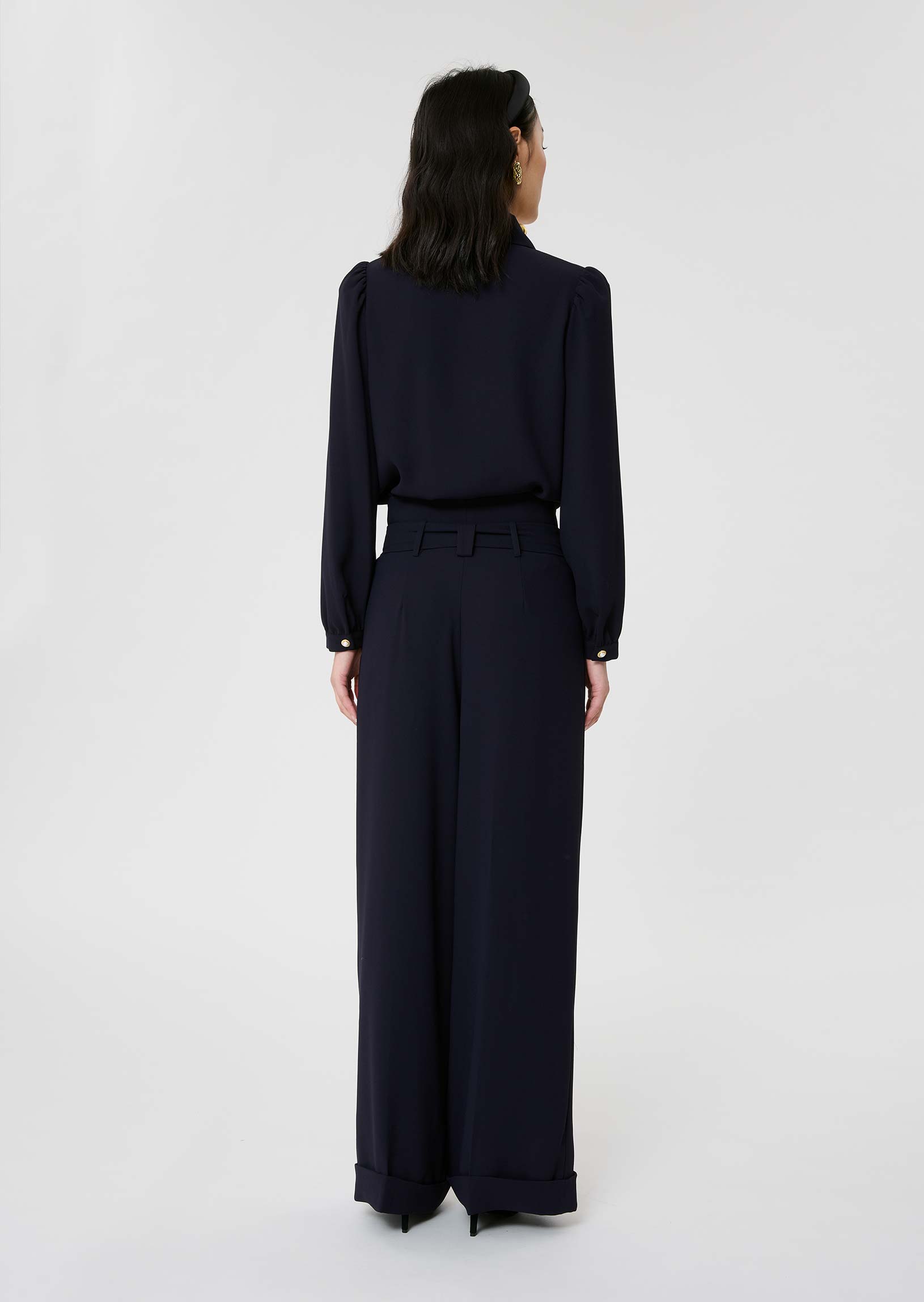 Tara Jarmon Pantalon Piableu Nuit En Crêpe