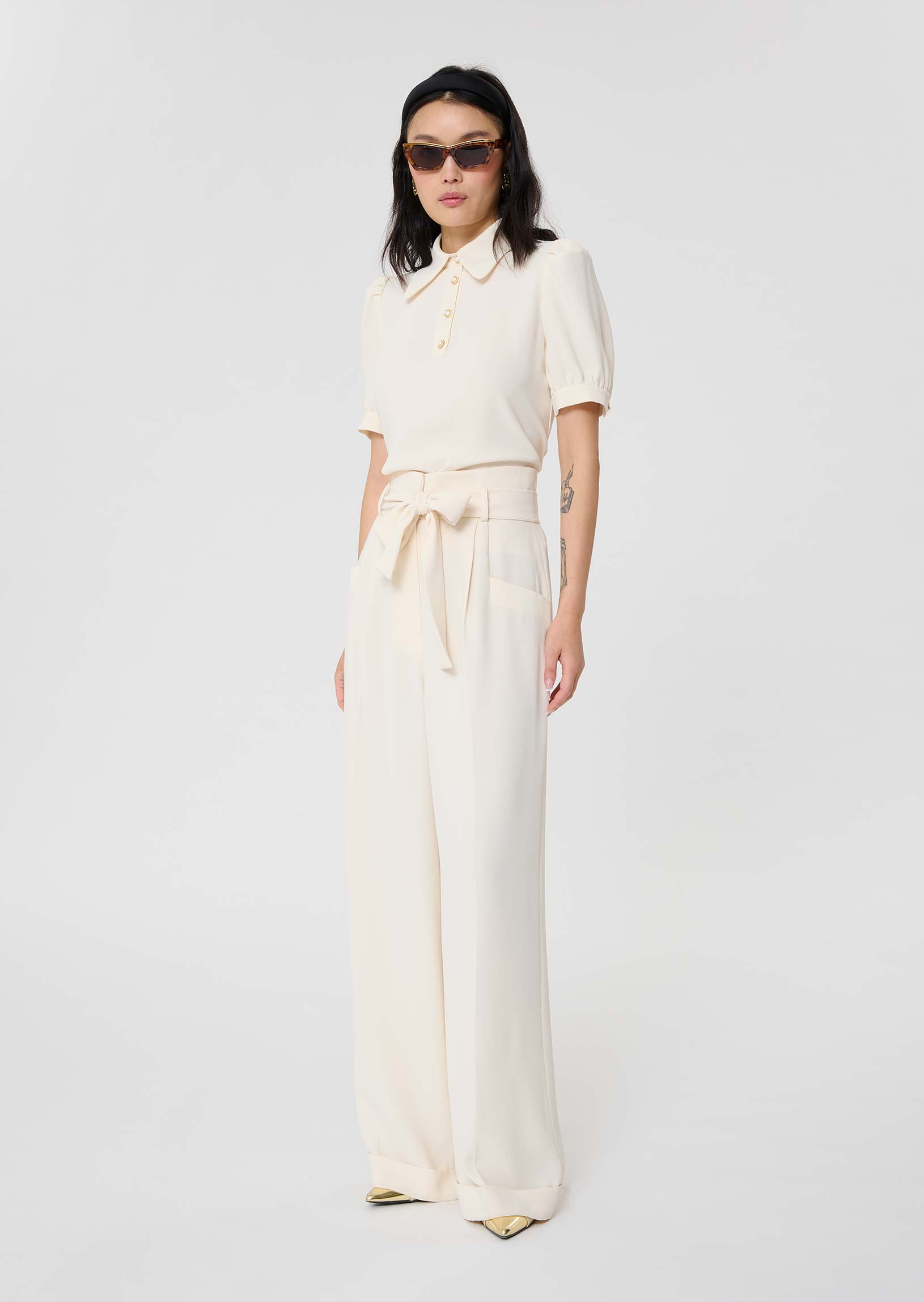 Tara Jarmon Pantalon Piaécru En Crêpe