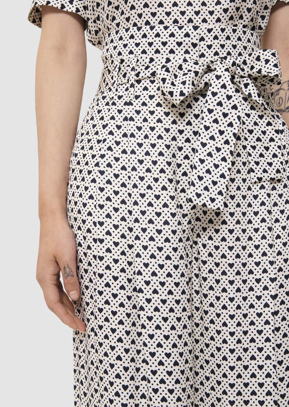 Tara Jarmon Pantalon Piaécru Imprimé Mini Coeurs