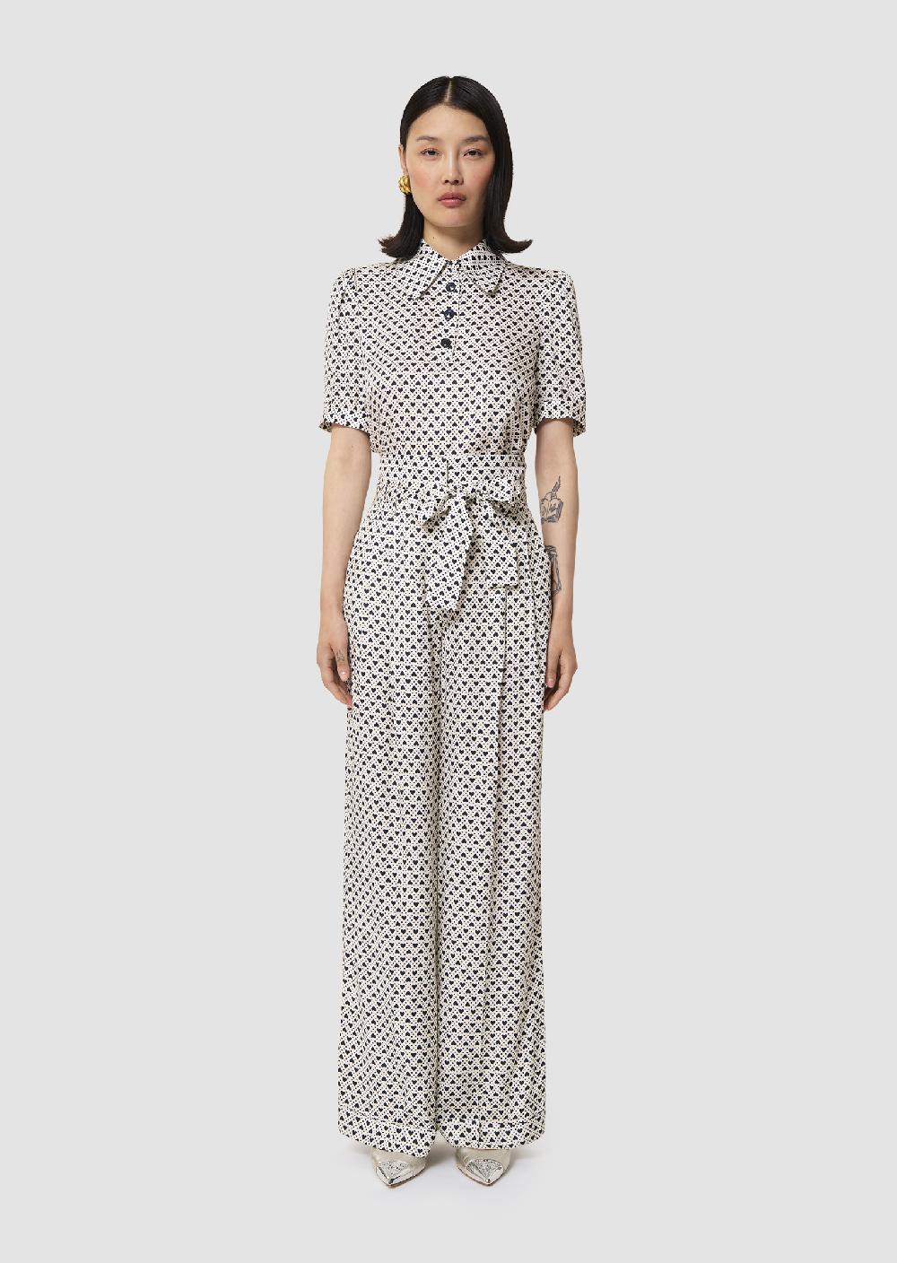 Tara Jarmon Pantalon Piaécru Imprimé Mini Coeurs