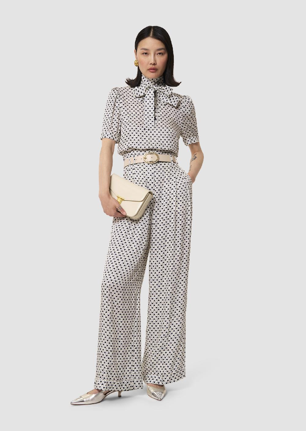 tara jarmon Pantalon Piaécru imprimé mini coeurs