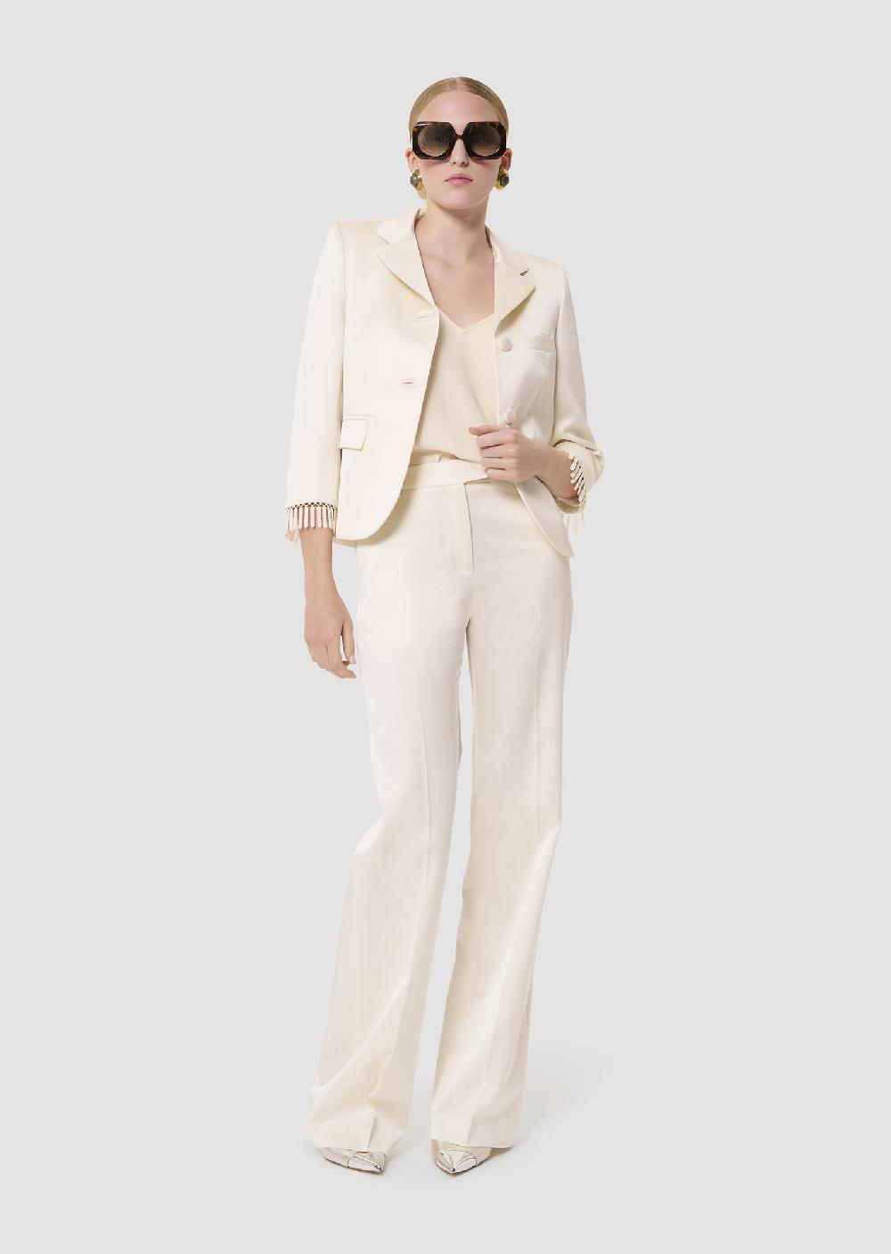 Tara Jarmon Pantalon Pittécru En Lin Satiné