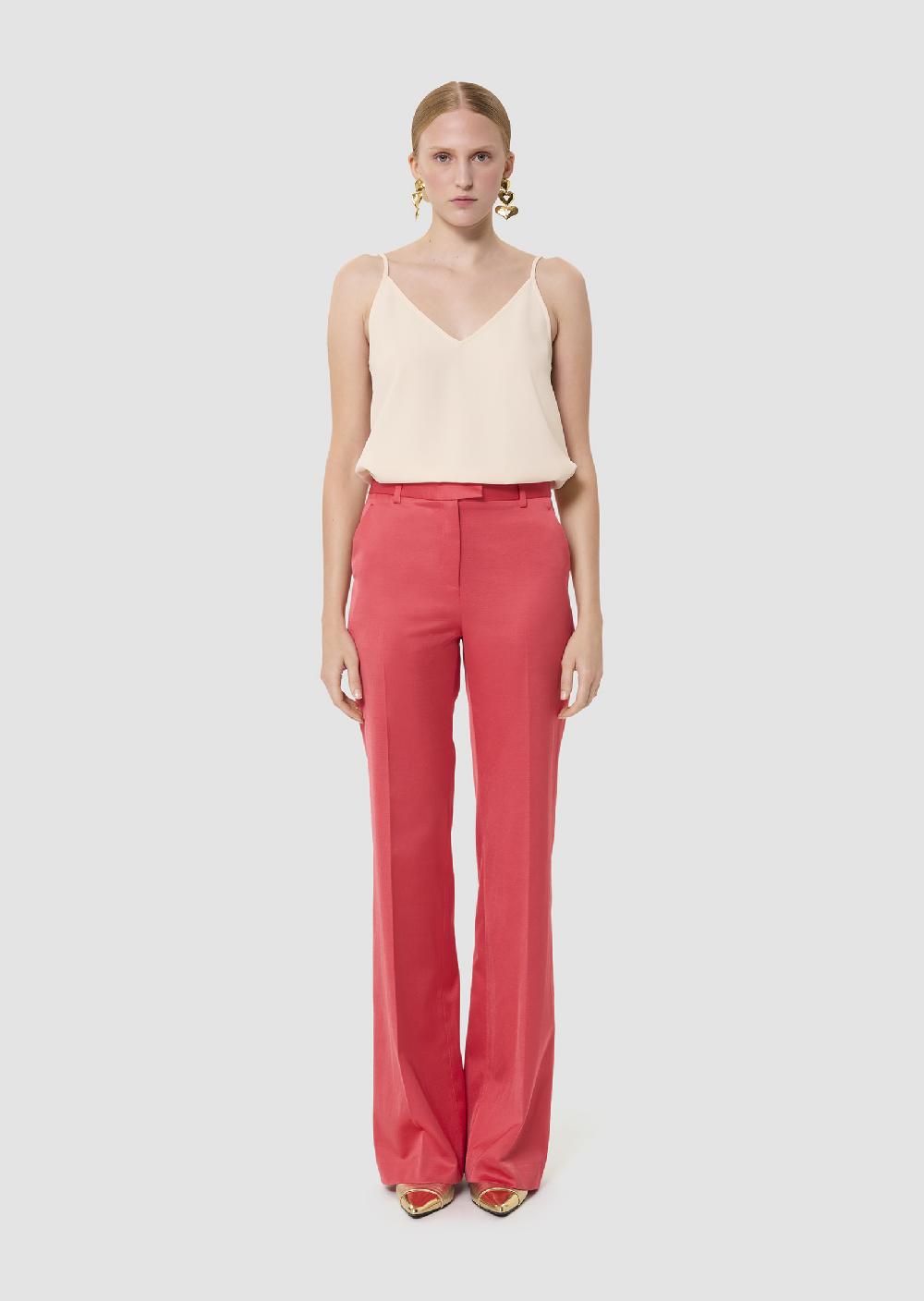 Tara Jarmon Pantalon Pittrouge En Lin Satiné