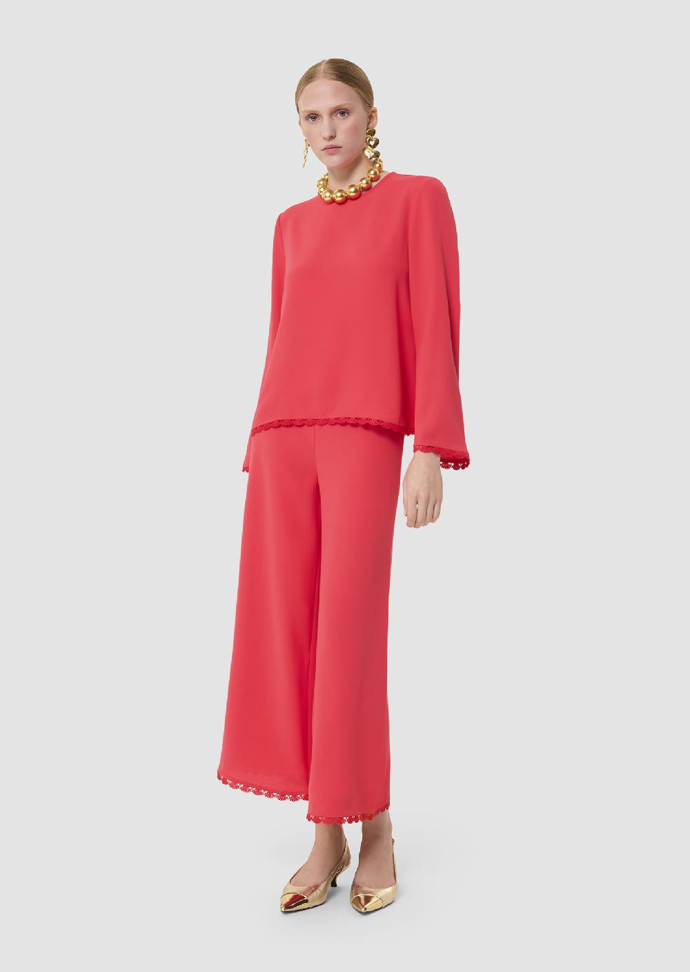 Tara Jarmon Pantalon Positiverouge En Crêpe