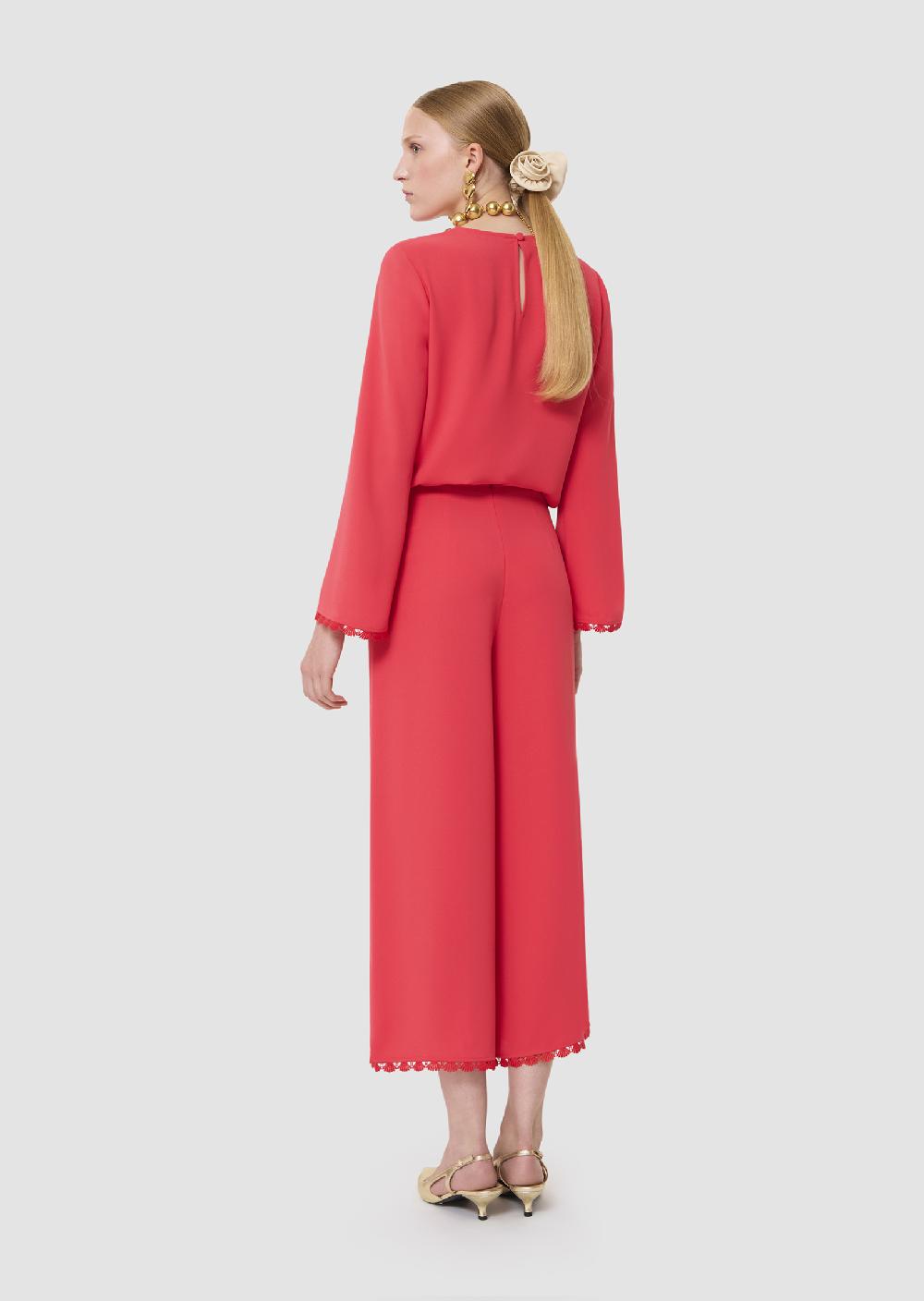 Tara Jarmon Pantalon Positiverouge En Crêpe