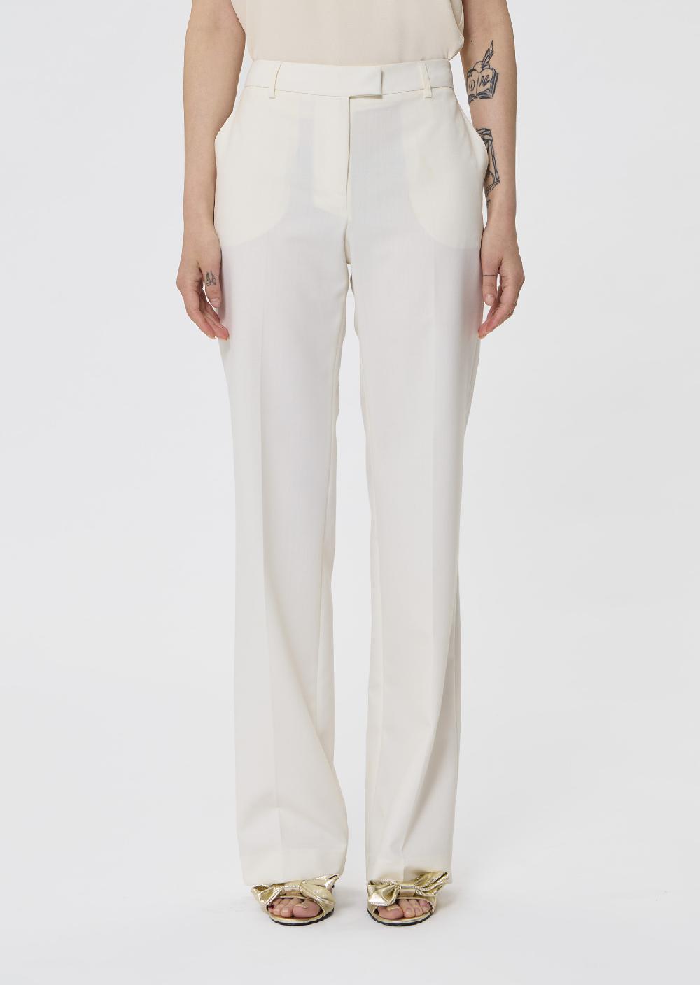 Tara Jarmon Pantalon Poupeeécru En Laine Tailleur