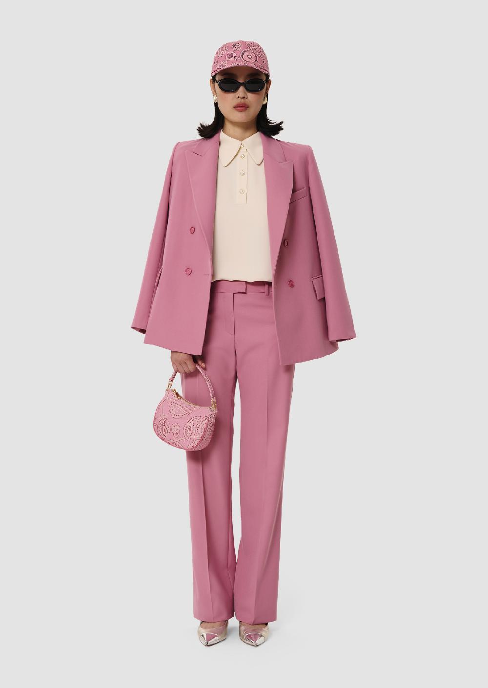 Tara Jarmon Pantalon Poupeerose En Laine Tailleur