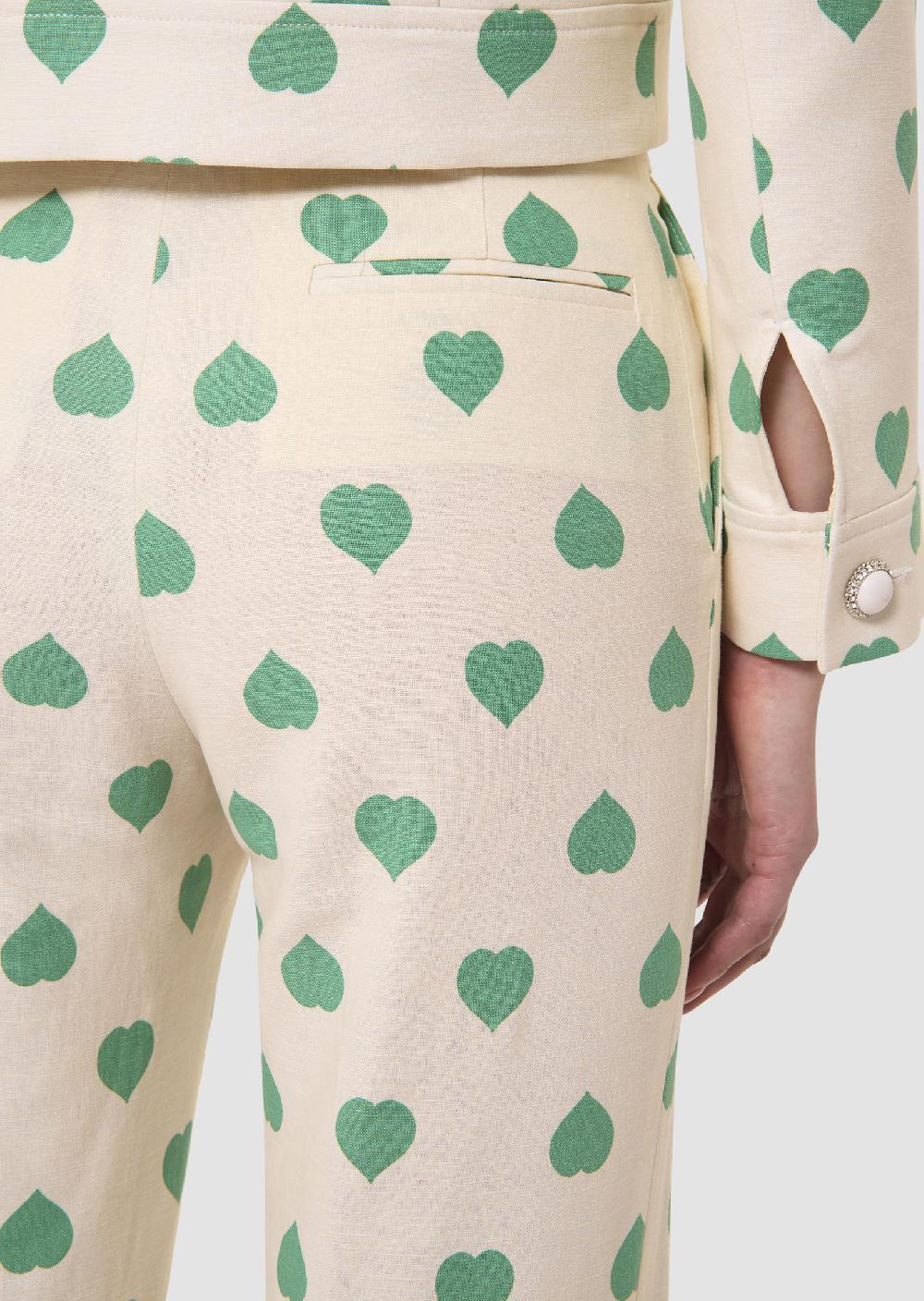 Tara Jarmon Pantalon Poupeevert Imprimé Coeurs