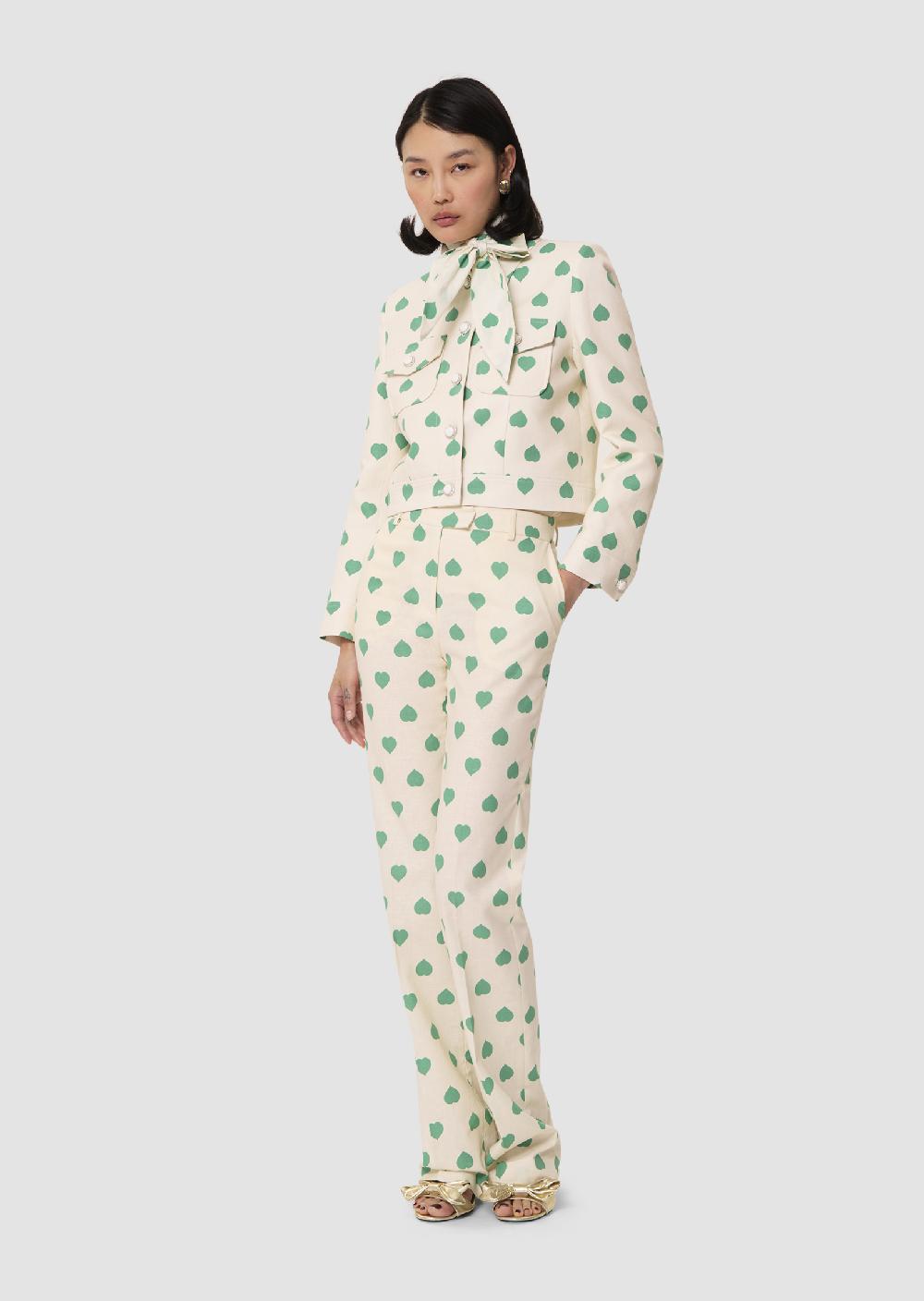 tara jarmon Pantalon Poupeevert imprimé coeurs