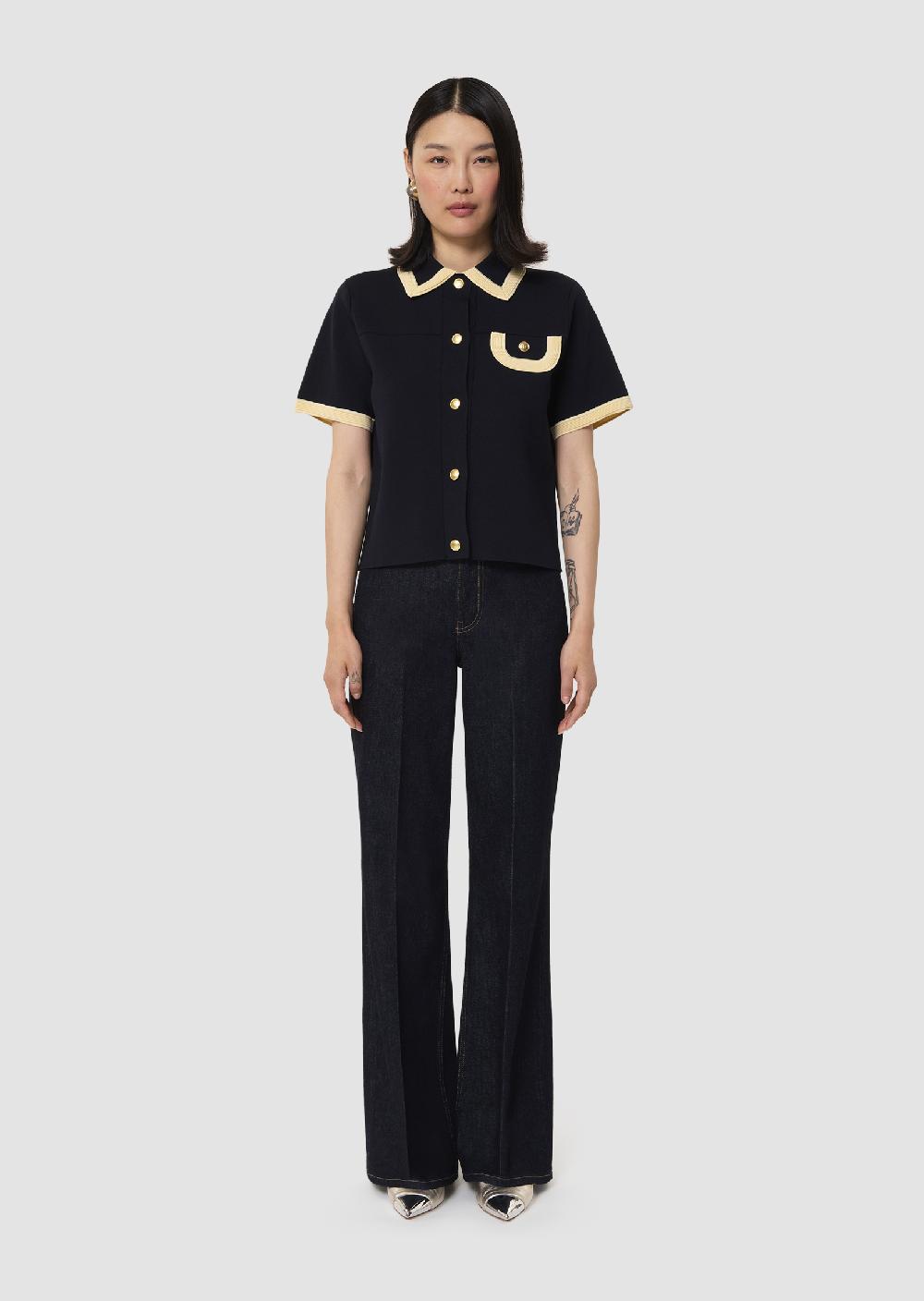 Tara Jarmon Pull Pachableu Nuit En Maille Compacte