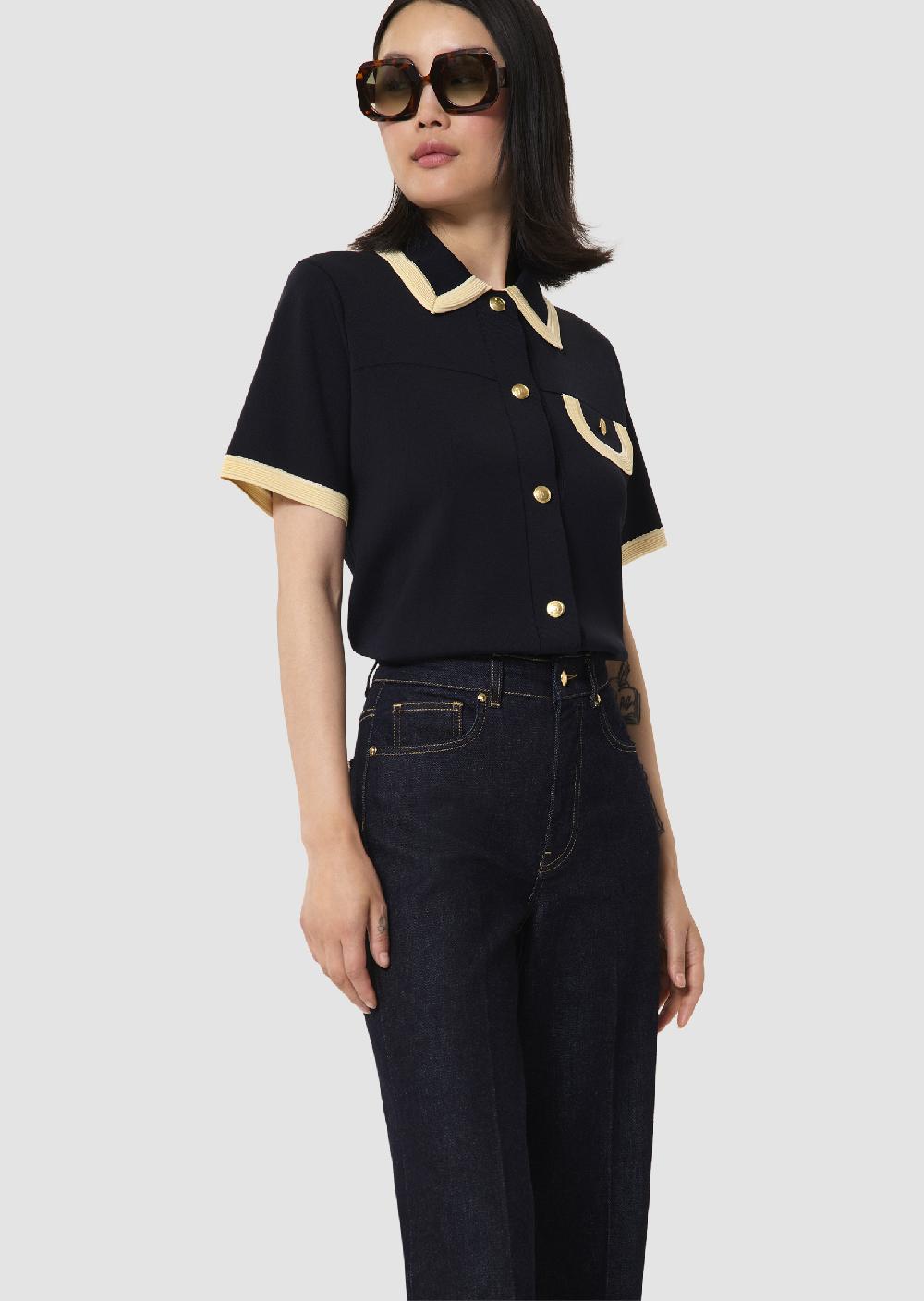 tara jarmon Pull Pachableu nuit en maille compacte