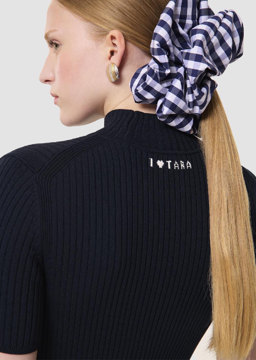 Tara Jarmon Pull Perlableu Nuit En Maille Côtelé