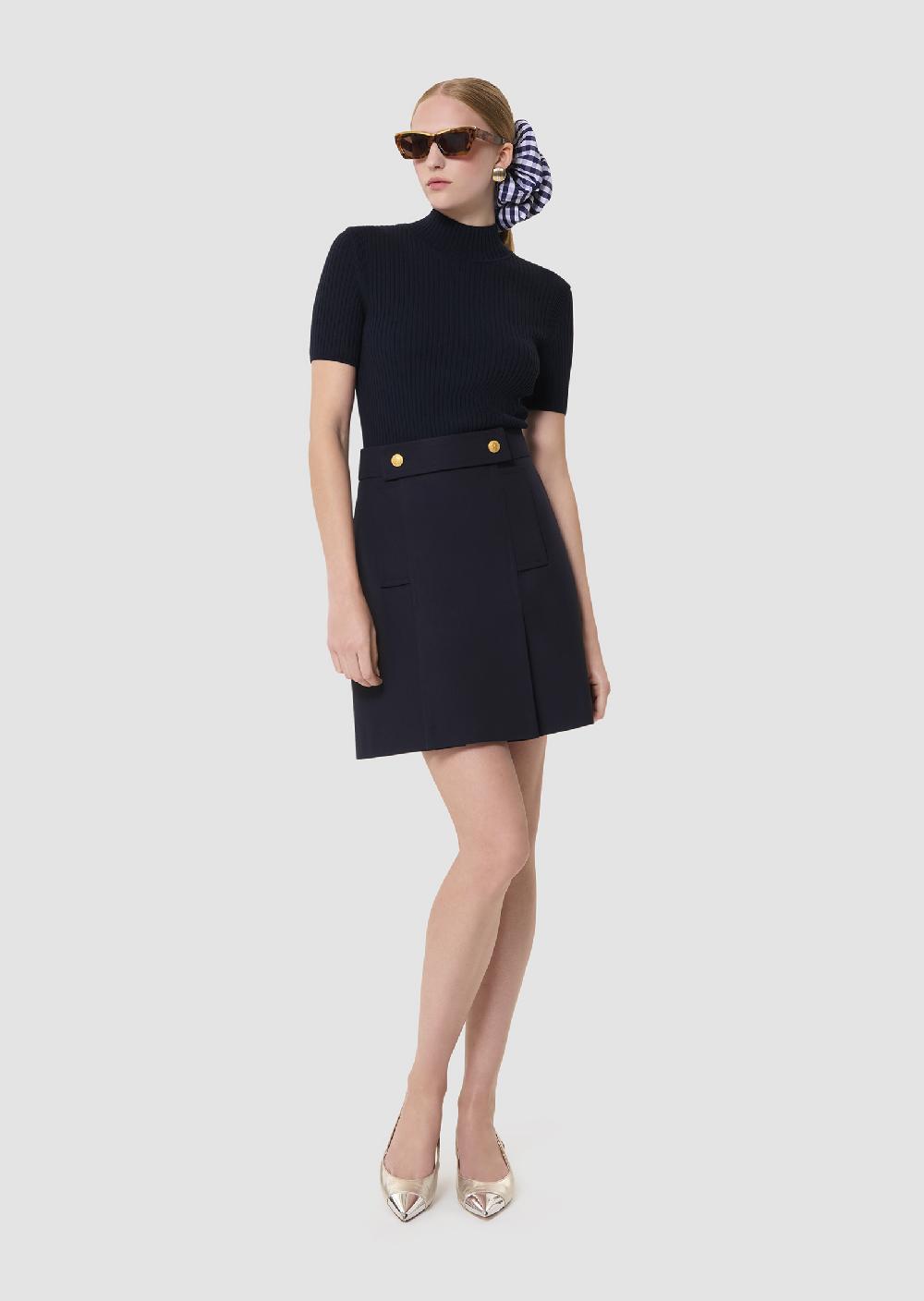 Tara Jarmon Pull Perlableu Nuit En Maille Côtelé