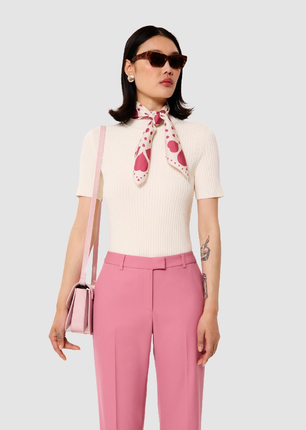 tara jarmon Pull Perlaécru en maille côtelée