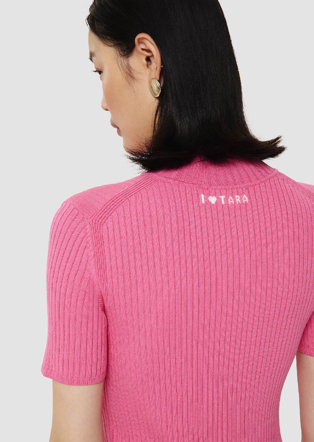 Tara Jarmon Pull Perlarose En Maille Côtelée