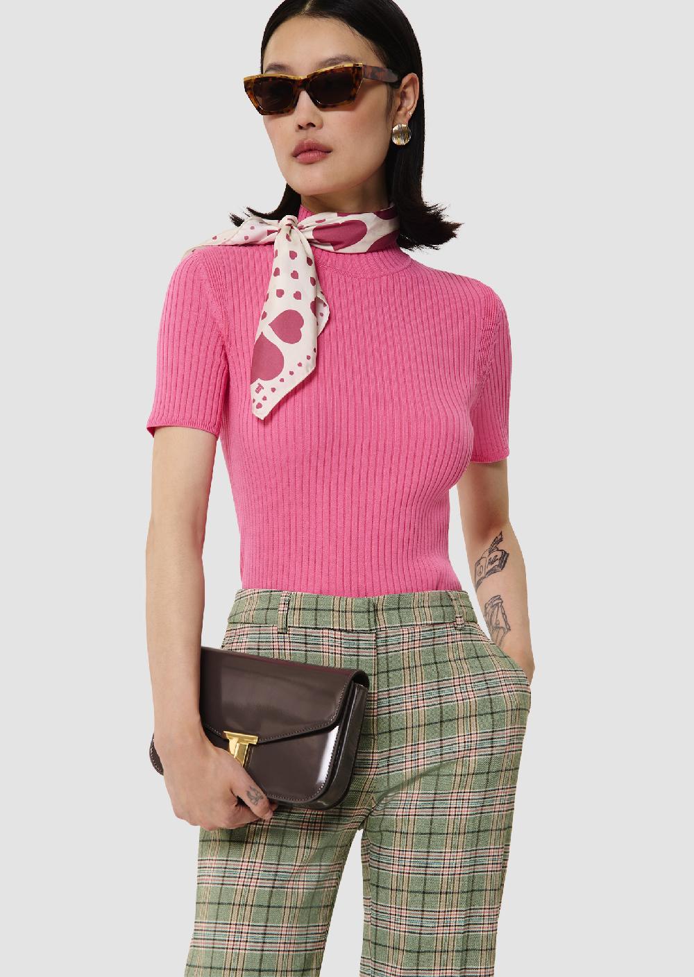 tara jarmon Pull Perlarose en maille côtelée