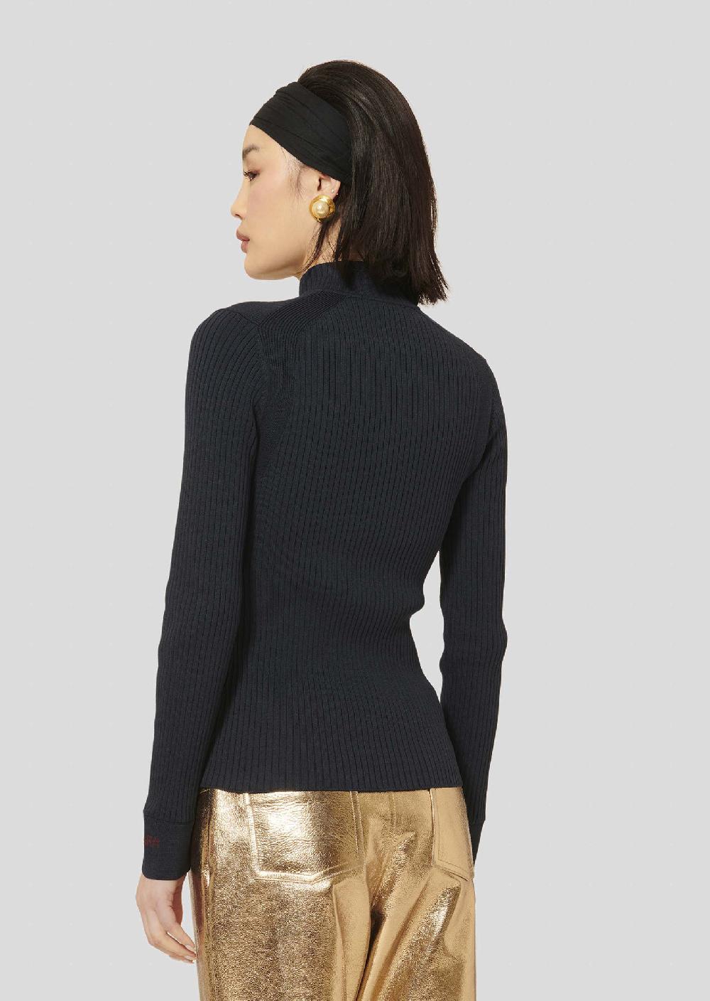 Tara Jarmon Pull Prudiebleu Nuit Côtelé