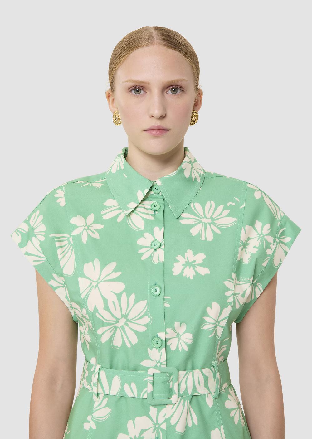 Tara Jarmon Robe Rajahverte Imprimée Fleuri