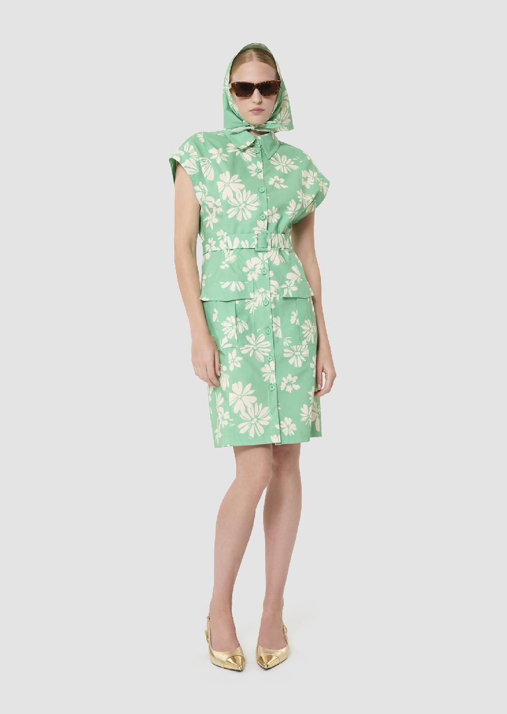 tara jarmon Robe Rajahverte imprimée fleuri