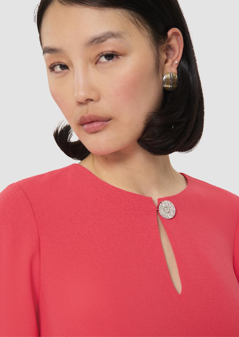 Tara Jarmon Robe Raonierouge En Crêpe