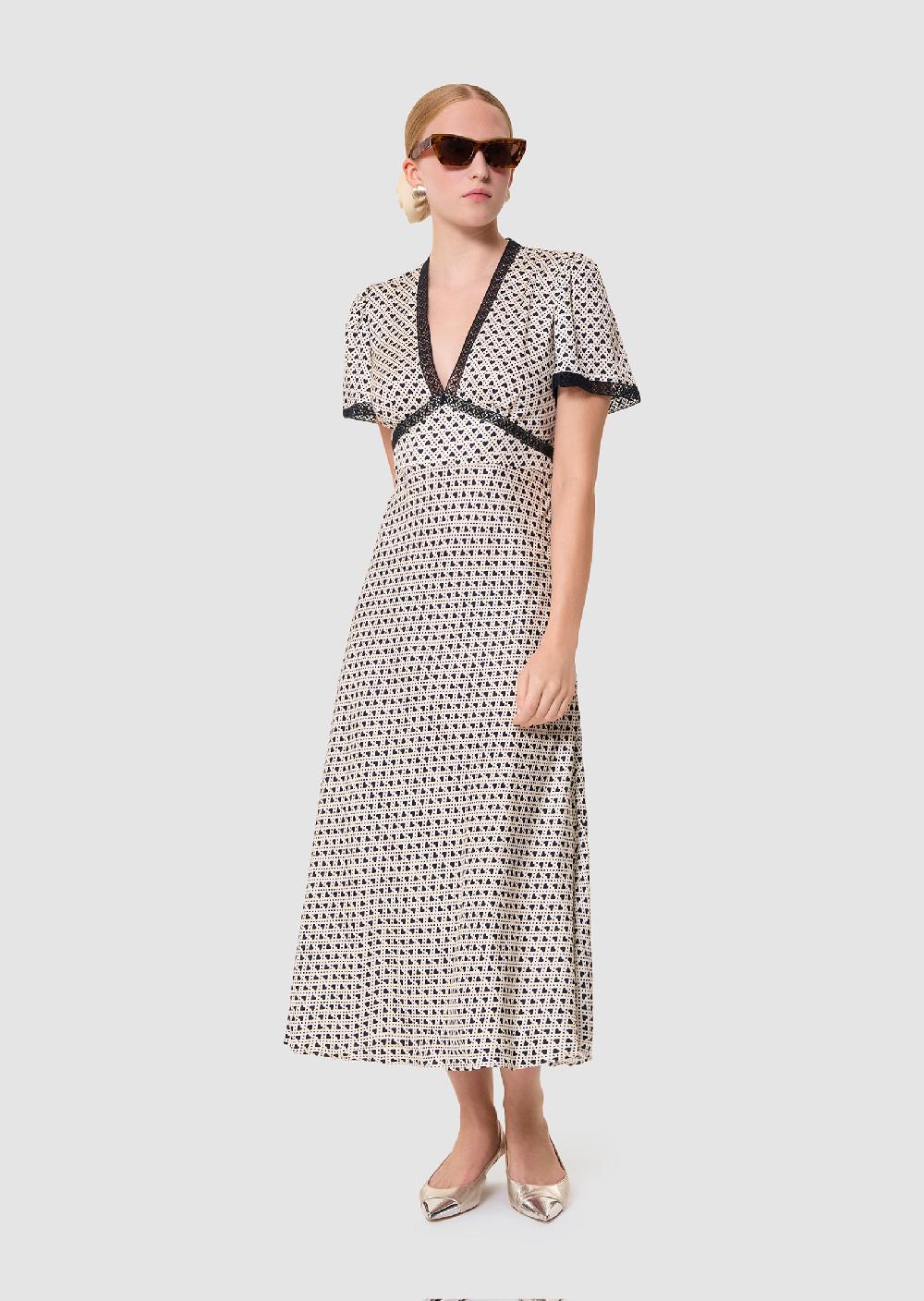 tara jarmon Robe Raoulitaécrue imprimé mini coeurs