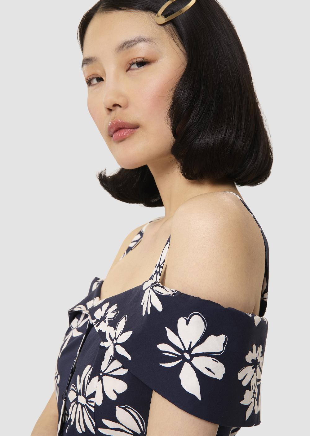 Tara Jarmon Robe Raquelitableu Nuit Imprimé Fleuri