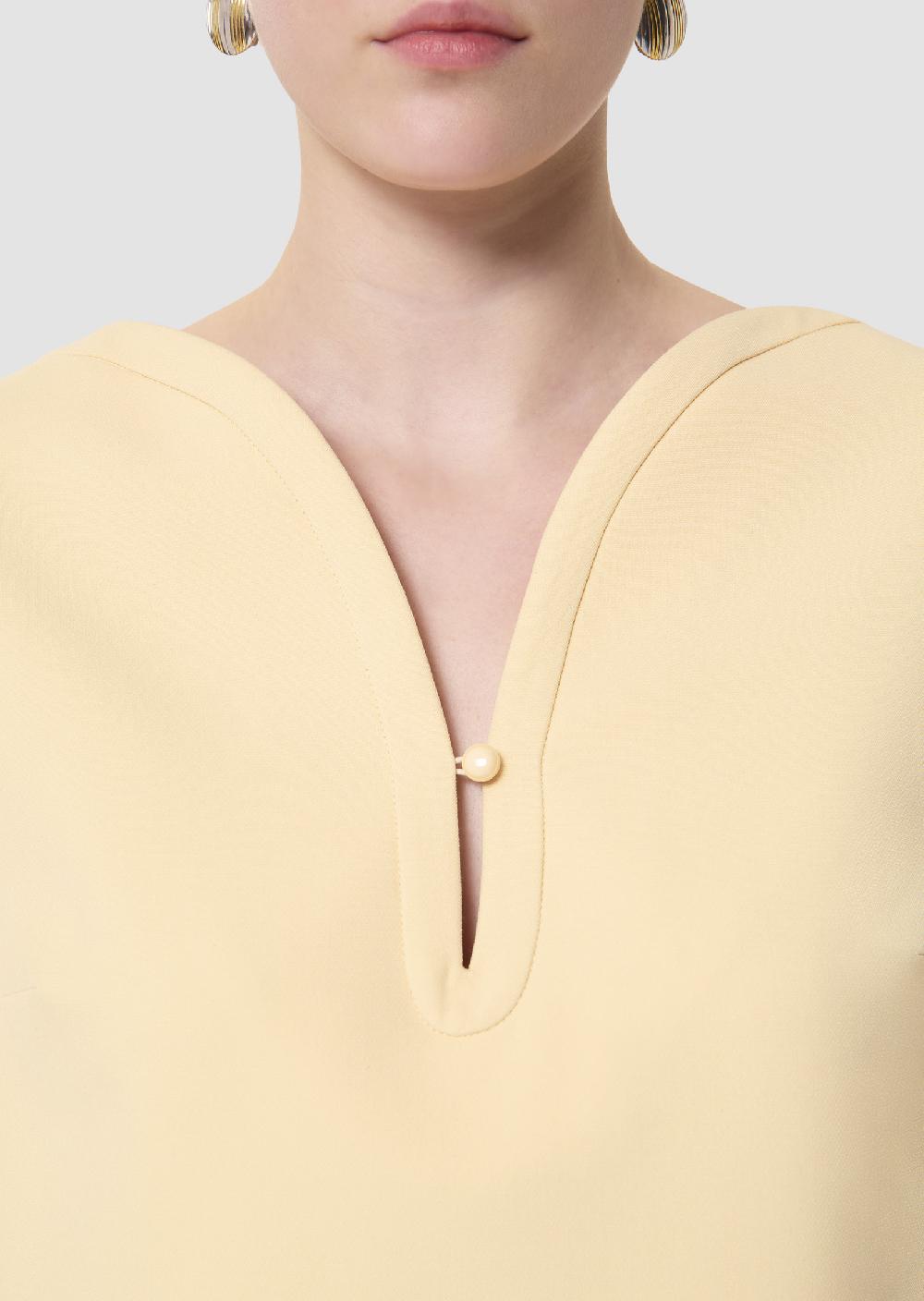 Tara Jarmon Robe Rayjaune En Toile Double