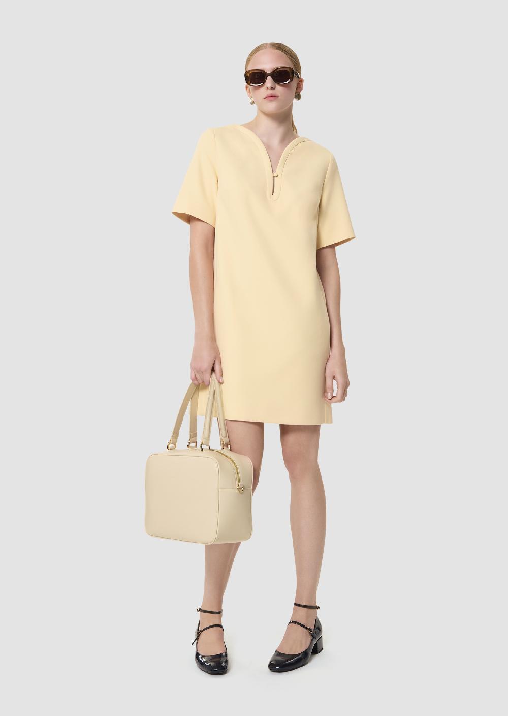 tara jarmon Robe Rayjaune en toile double