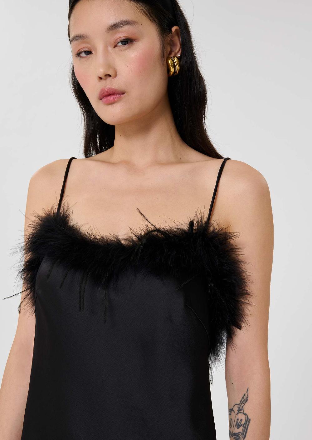 Tara Jarmon Robe Reaneynoire En Satin Fluide