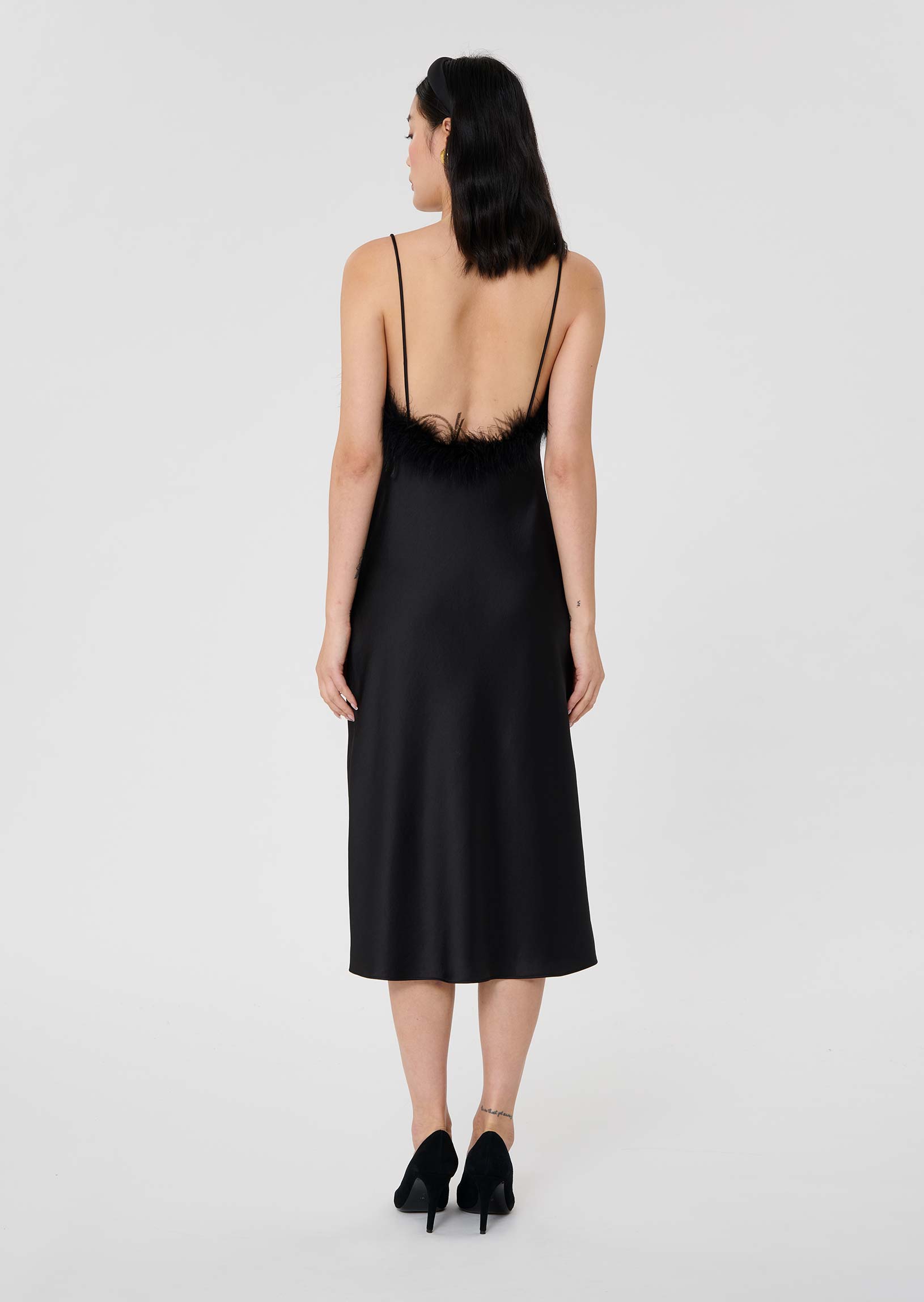 Tara Jarmon Robe Reaneynoire En Satin Fluide