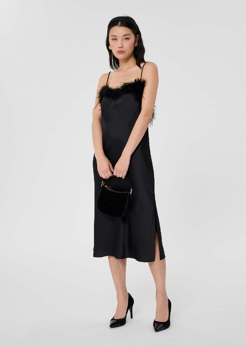 Tara Jarmon Robe Reaneynoire En Satin Fluide