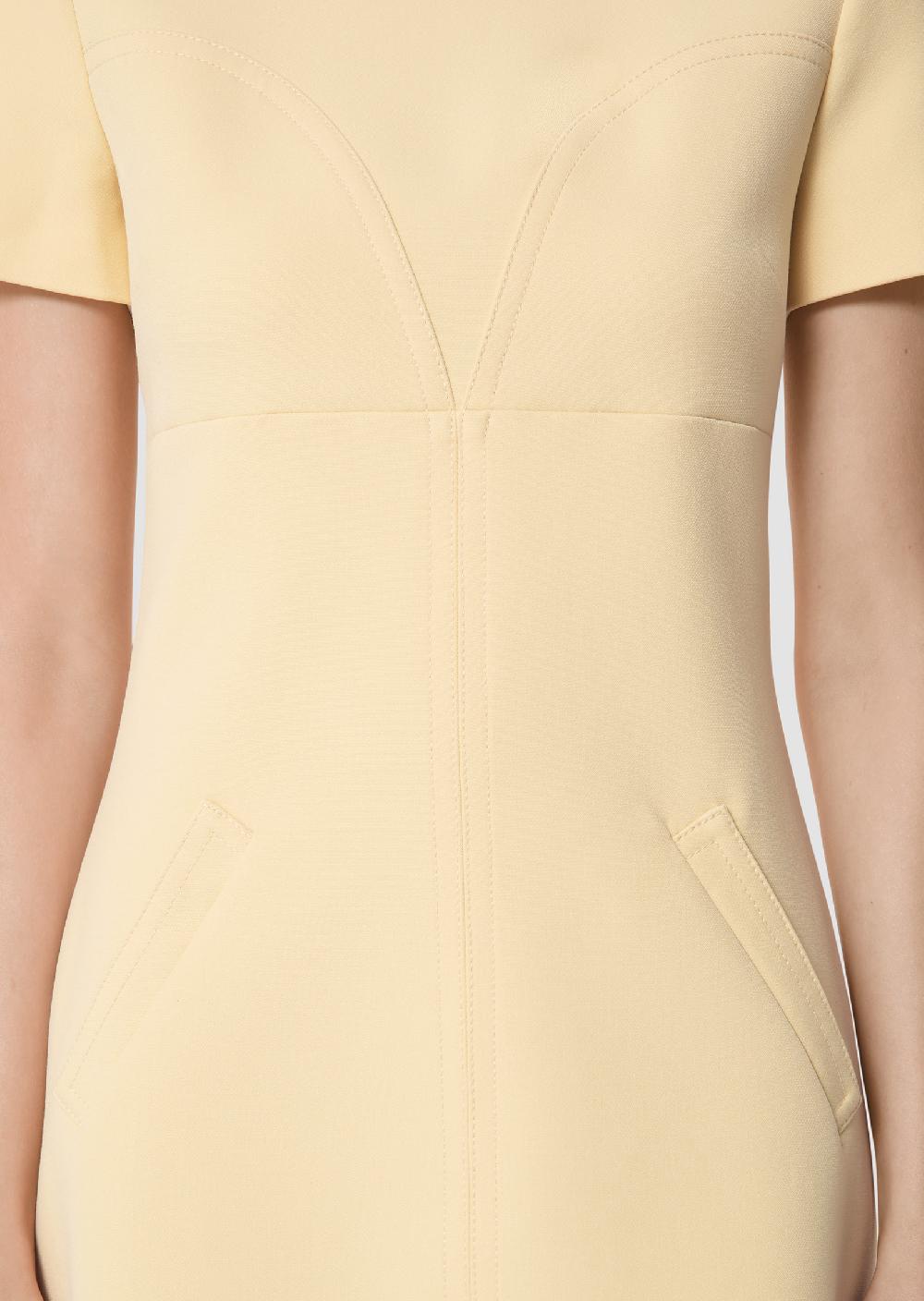 Tara Jarmon Robe Rehanejaune En Toile Double