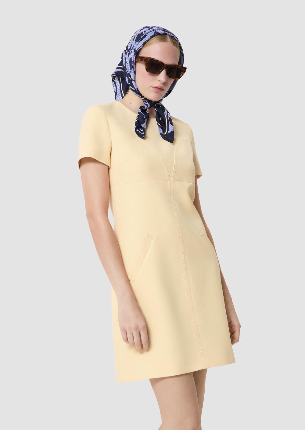 tara jarmon Robe Rehanejaune en toile double